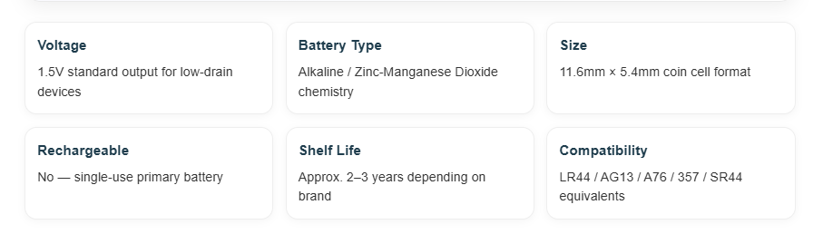 LR44 Button Cell Battery