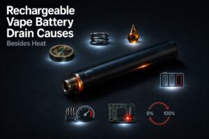 Rechargeable vape battery drain causes besides heat and position